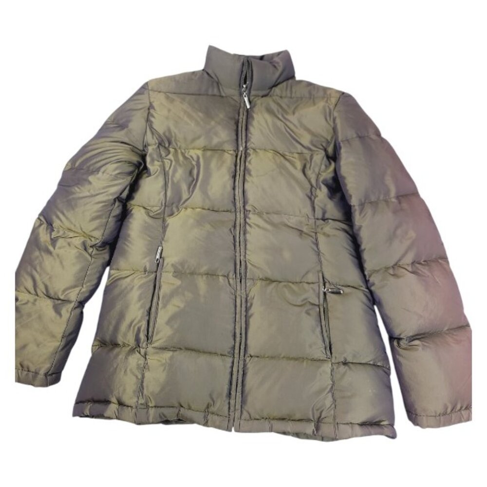 Zara Women's Radiation Green Mock Neck Goose Down Winter Puffer Jacket Size L